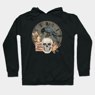 Dark Academia Skull and Crow Hoodie